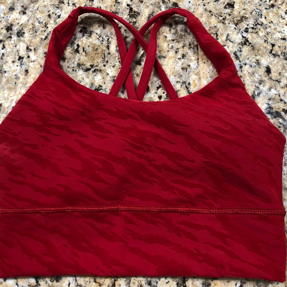 NWT Lululemon Energy Longline Bra Lunar New Year Dark Red